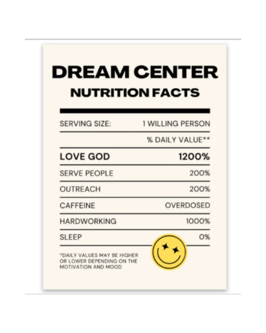 Nutrition Facts Sticker